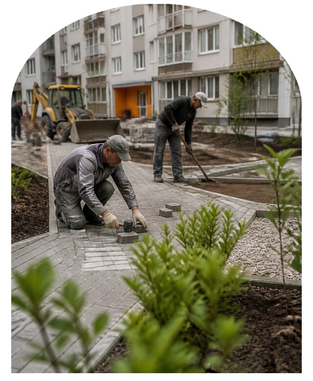 Благоустройство двора многоквартирного дома в Добрянке